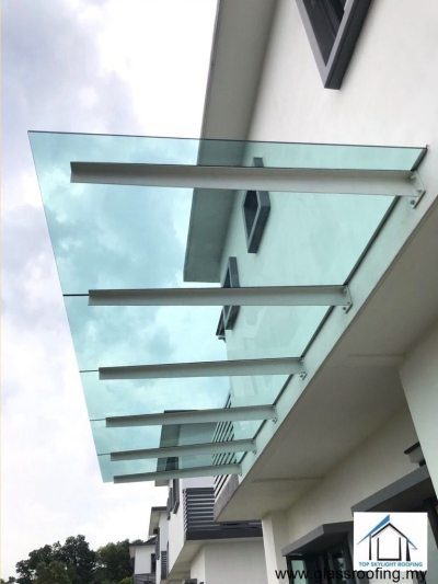 T-Beam Frame Glass Awning