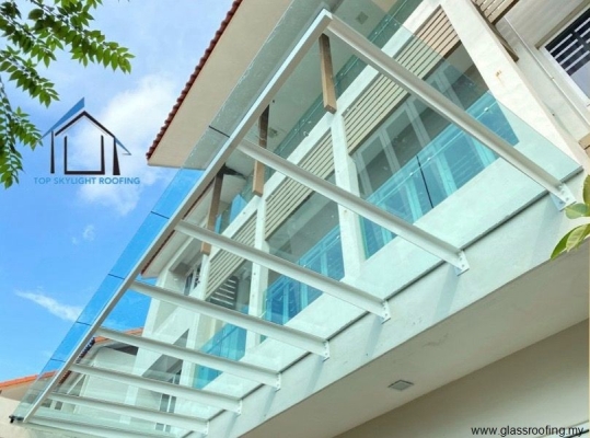 T-Beam Frame Glass Awning