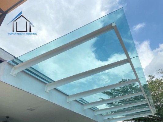 T-Beam Frame Glass Awning