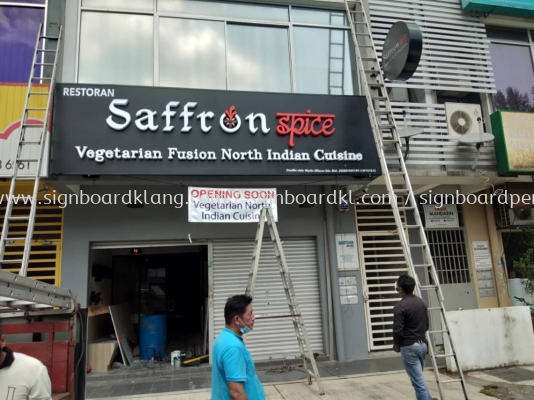 saffron spice 3d led frontlit lettering logo signage signboard at shah alam selangor