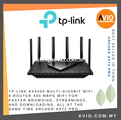 TP-LINK Tplink AX5400 5378Mbps Gigabit Wi-Fi Wifi 6 Router 1x 2.5G 4x 1G RJ45 LAN Network Port 6 Antenna Archer AX72 Pro