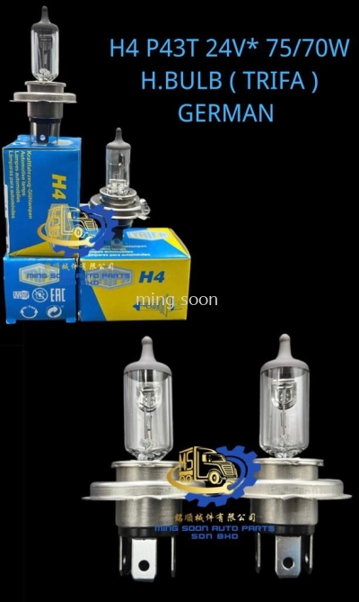 H4 P43T 24V*75/70W H.BULB ( TRIFA ) GERMAN