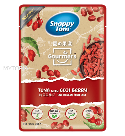 SNAPPY TOM GOURMERS POUCH TUNA WITH GOJI BERRY 70G