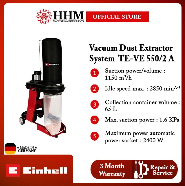 [EINHELL] Vacuum Dust Extractor System / Suction Device (TE-VE 550/2 A - 4304156)