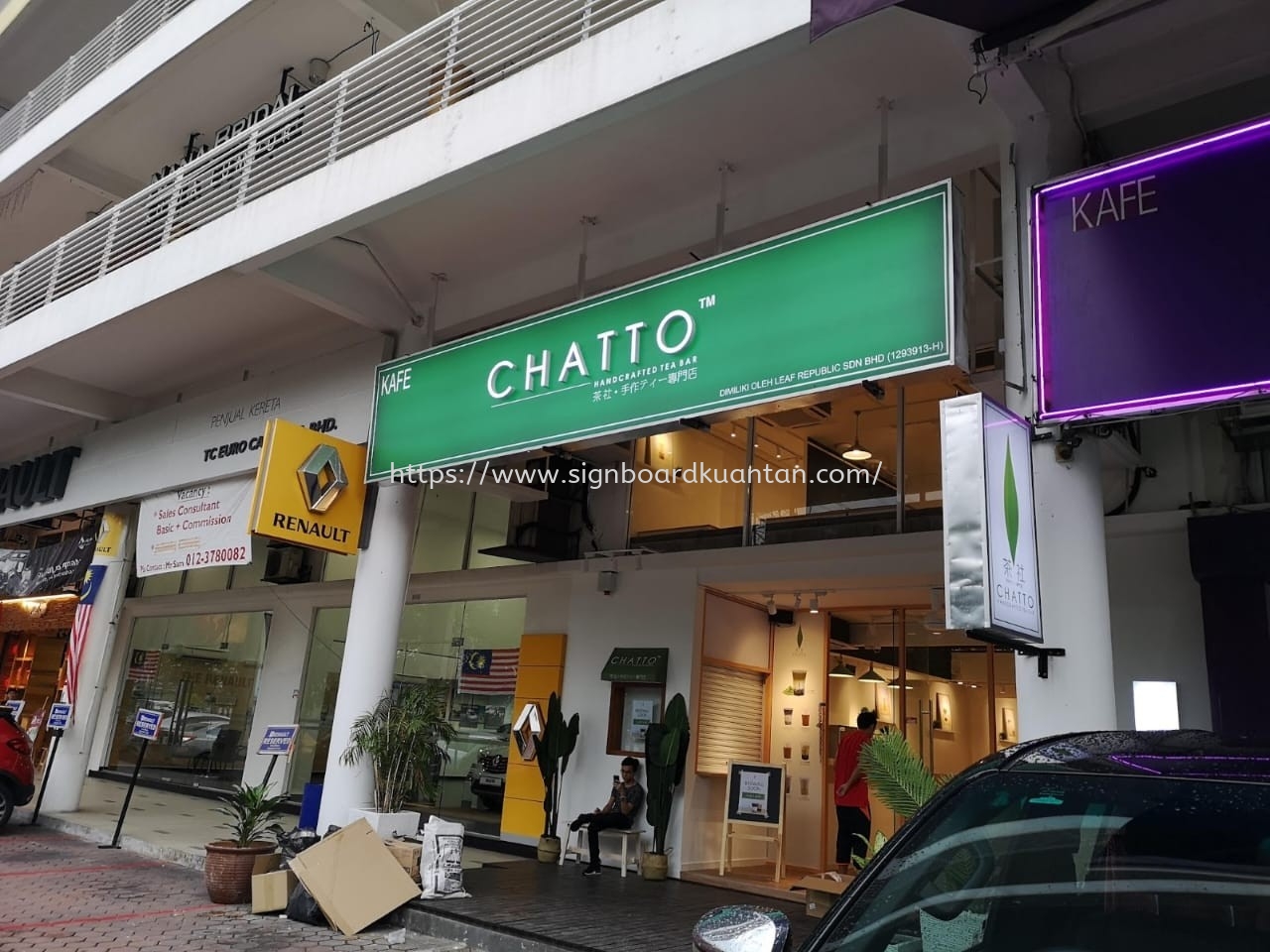 CHATTO LIGHTBOX SIGNBOARD WITH 3D LED FRONTLIT SIGNAGE AT KUANTAN AIR PUTIH