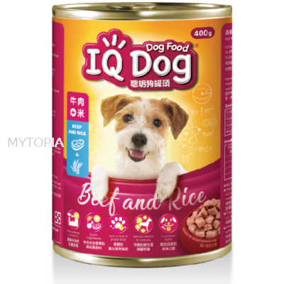 IQ DOG BEEF & RICE 400G