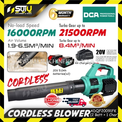 DCA ADQF20091 / ADQF20091FK 20V Brushless Cordless Blower w/ 2 x Batteries 5.0Ah + Charger