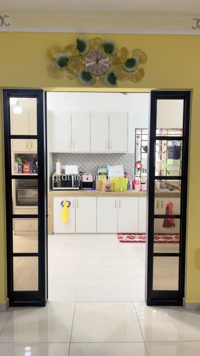 Hanging sliding doors 2 panel + fix glass @Laman Harmonis, Jalan Tengah 8, Taman Harmonis, BT 6 1/2,jalan Gombak, Kuala Lumpur 