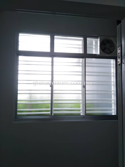 Sliding windows 3 panels + Above fit glass and Exhaust Fan @ LBS Sky Residence, Jalan Putra Perdana 5a,Taman Putra Perdana, Puchong, selangor 