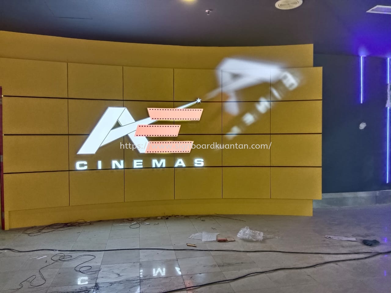 AE CINEMA 3D LED FRONTLIT & LED NEON & LIGHTBOX SIGNAGE SIGNBOARD AT KUANTAN 