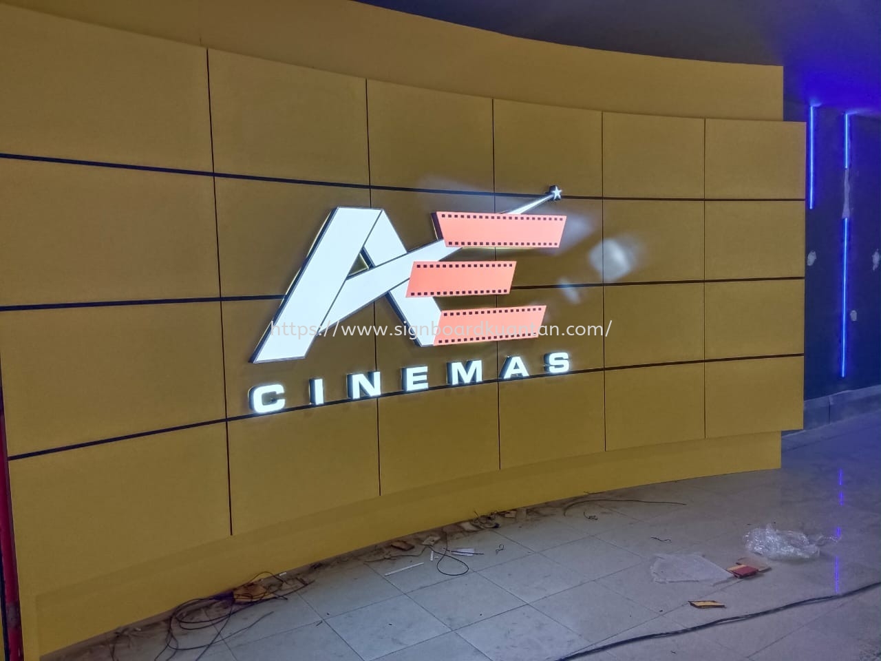 AE CINEMA 3D LED FRONTLIT & LED NEON & LIGHTBOX SIGNAGE SIGNBOARD AT KUANTAN 