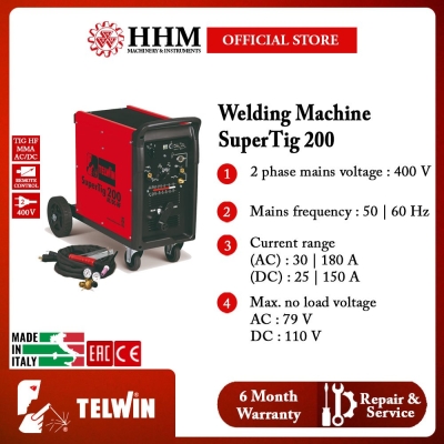 TELWIN TIG Welder C/W Access-Stainless & Alum 200 AC/DC-HF 400V