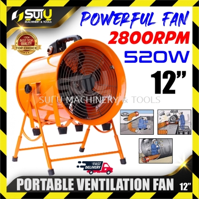 12" Portable Ventilation Fan 520W 2800RPM