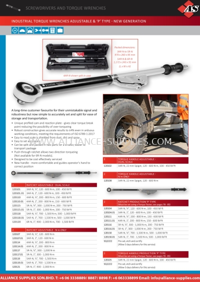 NORBAR Industrial Torque Wrenches Adjustable & P Type - New Generation