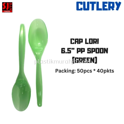 CAP LORI 6.5" PP SPOON (GREEN)