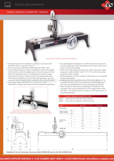 NORBAR Torque Wrench Calibrator - Manual