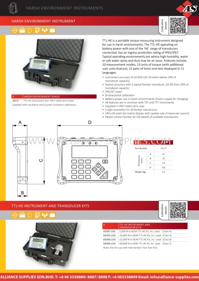 NORBAR Harsh Environment Instrument /  TTL-HE Instrument And Transducer Kits