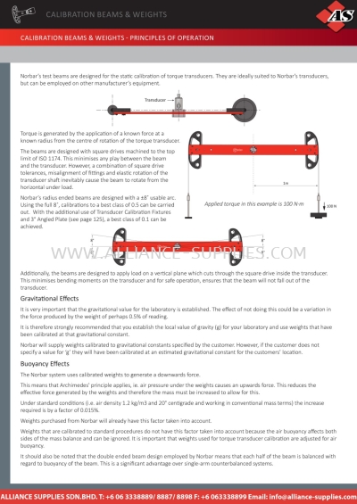 NORBAR Calibration Beams & Weights - Principles Of Operation