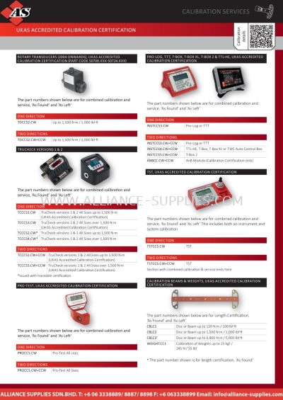 NORBAR UKAS Accredited Calibration Certification 