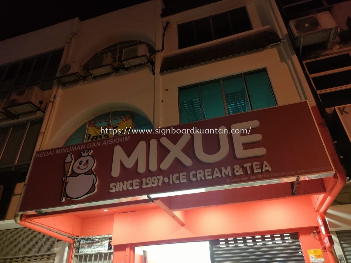 MIXUE KEDAI MINUMAN DAN AISKRIM OUTDOOR & INDOOR 3D LED FRONTLIT SIGNAGE & WALLPAPER PRINTING  