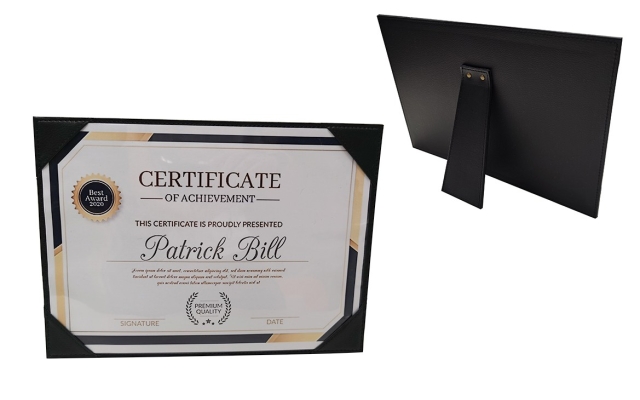 L1487 Horizontal A4 Cert Holder with Stand