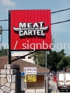 Restaurant Meat Cartel 3d Box Up Led Frontlit Lettering Logo Double Side Signage Signboard At Kuala Lumpur Aluminum Ceiling Trim Casing 3D Box Up Signboard