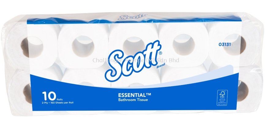 SCOTT Bath Tissue 12x10x160s (Unwrapped) (03131)