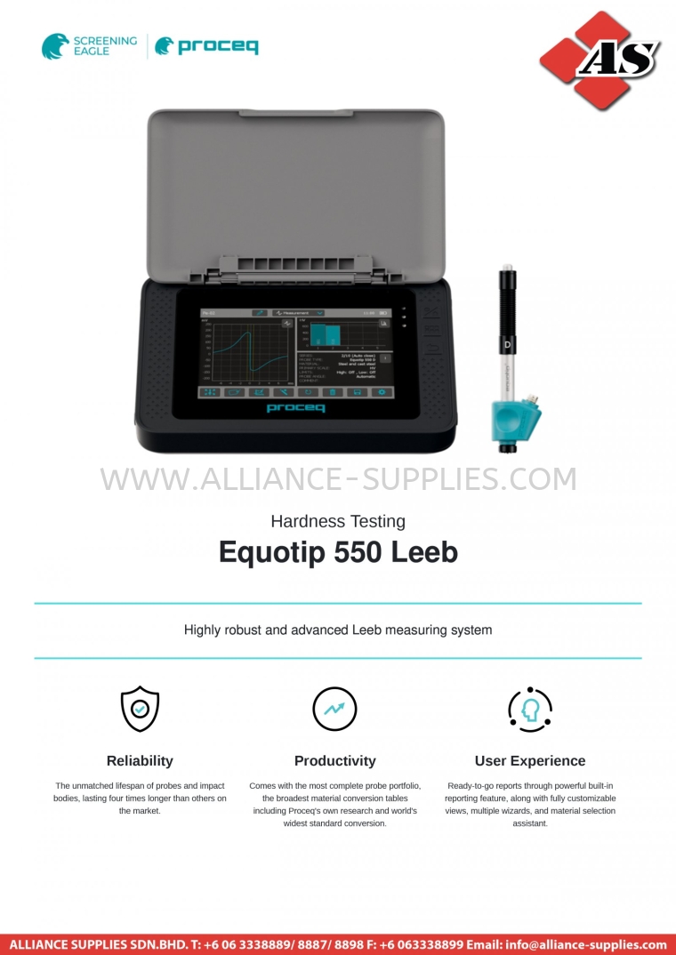 PROCEQ Equotip 550 Portable Hardness Tester - Leeb PROCEQ Portable Hardness Tester PROCEQ