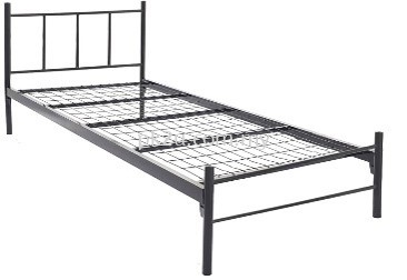 Hostel Furniture - MSB-2-32B-L2  - Single Metal Bed Frame (32mm)