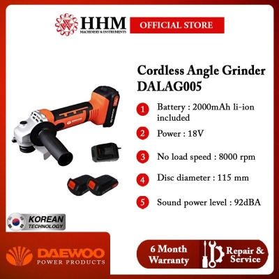 DAEWOO 18V Cordless Angle Grinder (DALAG005)