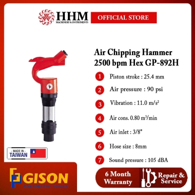 GISON Air Chipping Hammer 2500 bpm Hex (GP-892H)