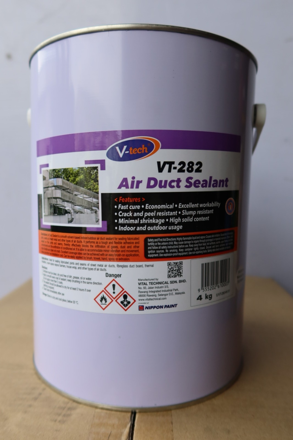 V-TECH VT-282 AIR DUCT SEALANT (4-KG/CAN) (4-CAN/CTN)
