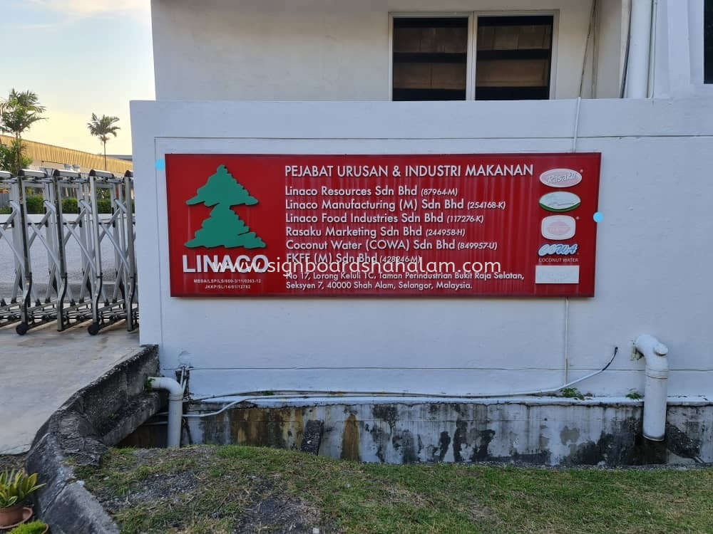 LINACO PEJABAT URUSAN & INDUSTRI MAKANAN OUTDOOR PVC FOAM BOARD 3D LETTERING SIGNAGE 