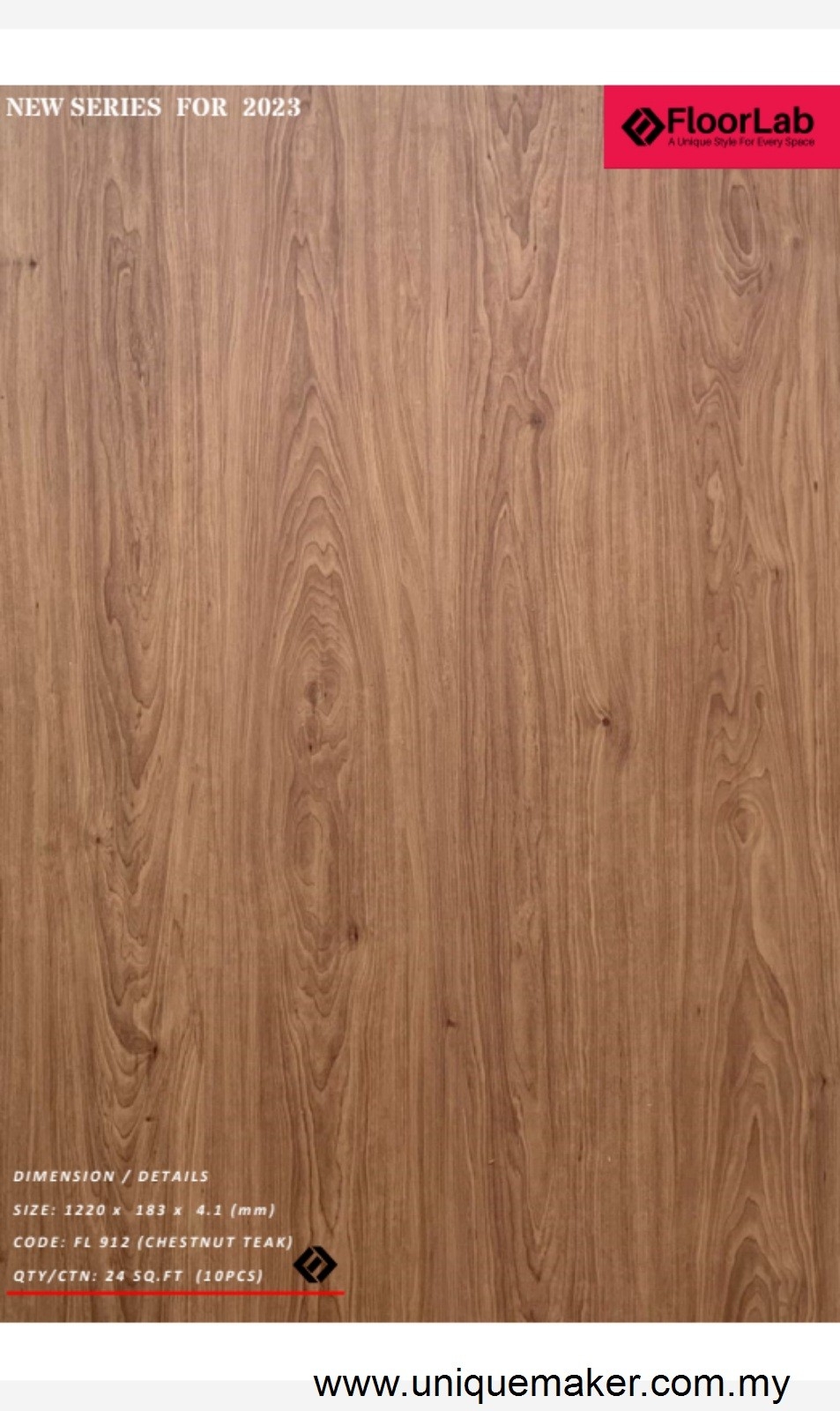 FL-912 (CHESTNUT TEAK) FLOORLAB SPC Flooring Flooring Choose Sample / Pattern Chart