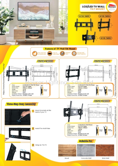 LED TV Wall Tilt Mount