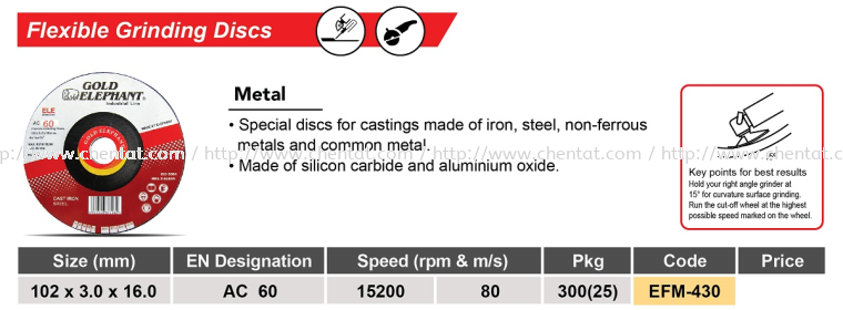 Flexible Grinding Discs - Metal Gold Elephant