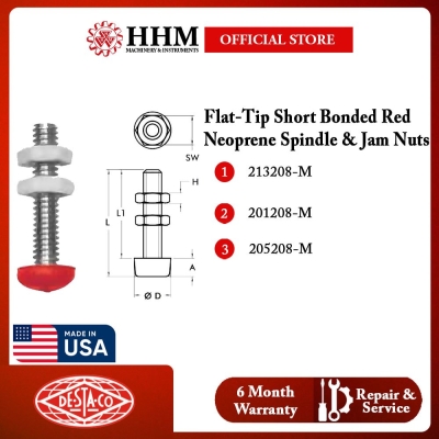 DESTACO Flat-Tip Short Bonded Red Neoprene Spindle With Jam Nuts
