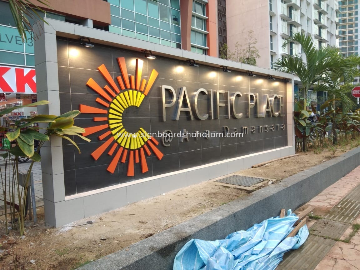 PACIFIC PLACE OUTDOOR STAINLESS STEEL 3D BOX UP LETTERING & LOGO SIGNAGE 