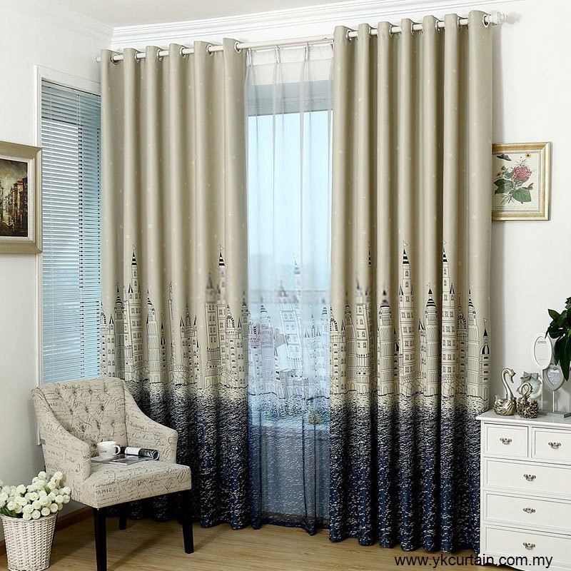 Ready Made Curtain - YK025 Blackout Curtain Ready Made Curtain  Choose Sample / Pattern Chart