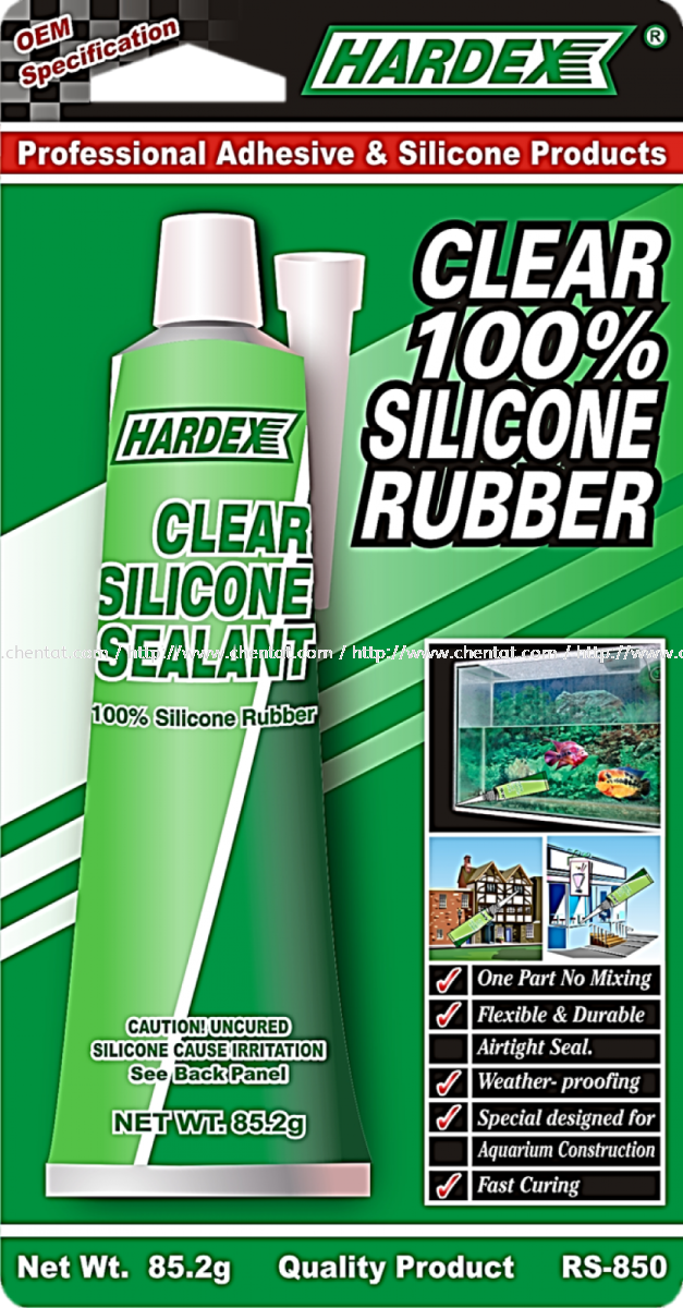 RS-850 - Clear 100% Silicone Rubber Hardex