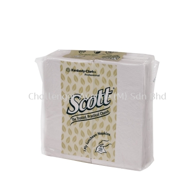 SCOTT Luncheon Napkin 1/8F - Plain 100s (Border Embossed) (78031)