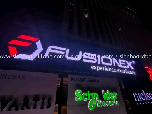 Fusionex Aluminium Box Up 3D Gaint Lettering Logo Signage Signboard At Petaling Jaya 