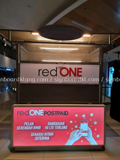 Red One Fabric Lightbox Shopping Mall Booth Signage Signboard 