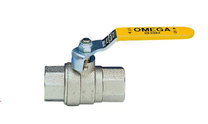 S.0271 Full Bore Ball Valve For Fuel Gas With Steel Lever, Female/Female, Nickel-Plated.