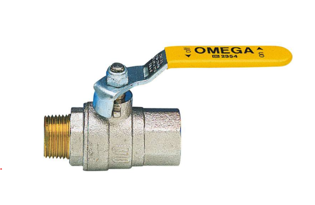 S.0272 Full Bore Ball Valve For Fuel Gas With Steel Lever, Male/Female, Nickel-Plated.