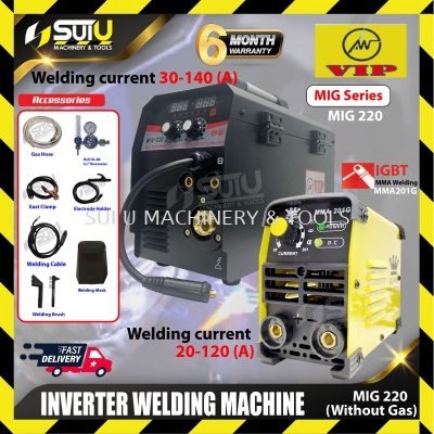 WITHOUT GASVIP MIG220 / MIG-220 Inverter Welding Machine 6.8kVA w/ King MMA201G & Accessories