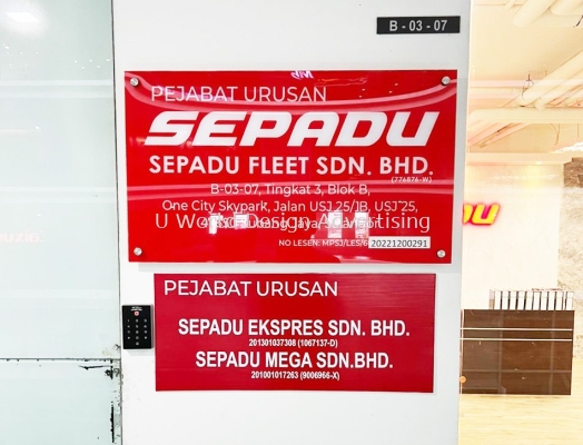 SEPADU FLEET SDN BHD ACRYLIC SIGNAGE DISPLAY AT SUBANG JAYA, SELANGOR, MALAYSIA