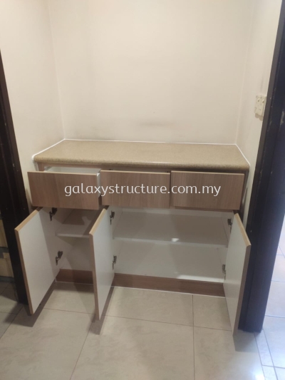 To Fabrication supply and install ply wood laminate cabinet with table top - Teluk Pulai