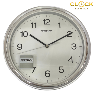 Seiko Metalic Silver Colour Plastic Case Wall Clock QHA008S