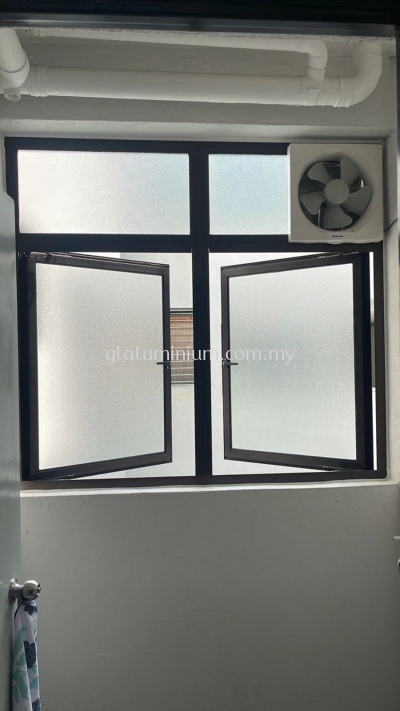 Casement window 2 panel + Above fit glass @Suria Rafflesia Apartment, Jalan Setia Perdana U13/28,Shah Alam 